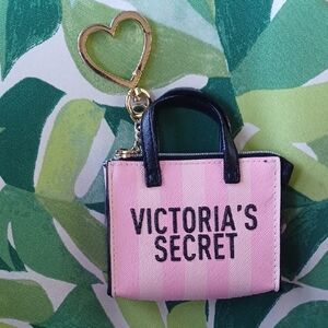 Victoria's Secret Pink Tote Keychain with Gold Heart